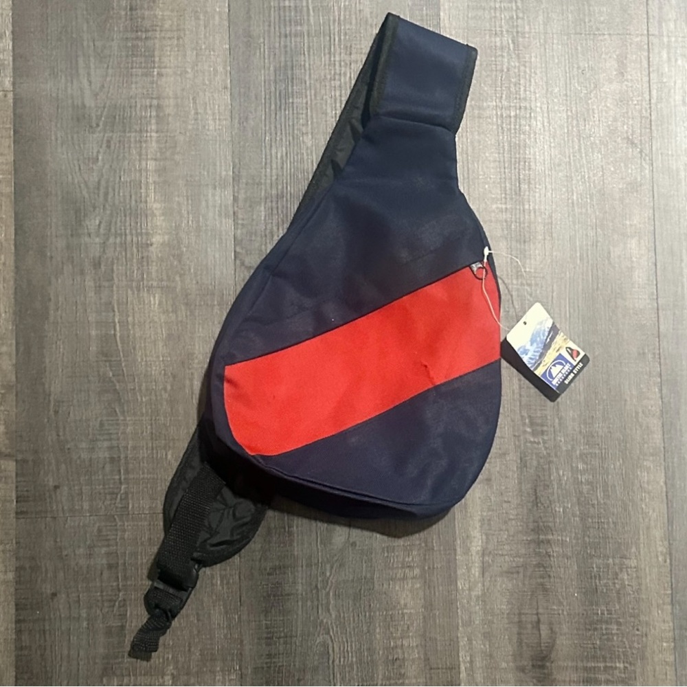 💞 New Stylish Navy and Red Zip-Close Cross Body Sling Bag